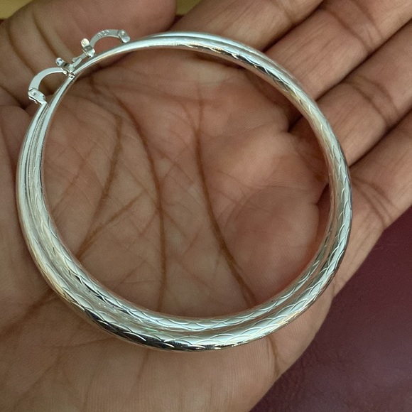 Sterling Silver Hoops brought from J&A Glam jewelry & accessories never worn - Picture 4 of 8